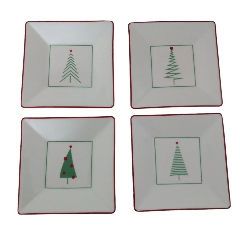 Crate & Barrel christmas plates appetizer plates